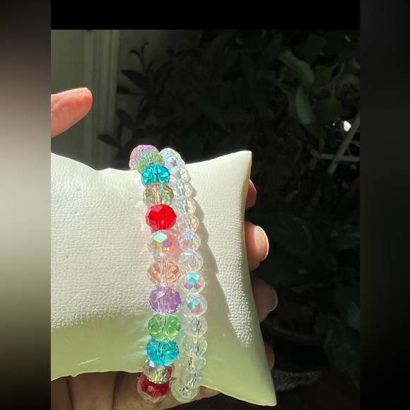 Gorgeous stretchable swarovski beads bracelet - lot of 2 - Picture 5 of 10